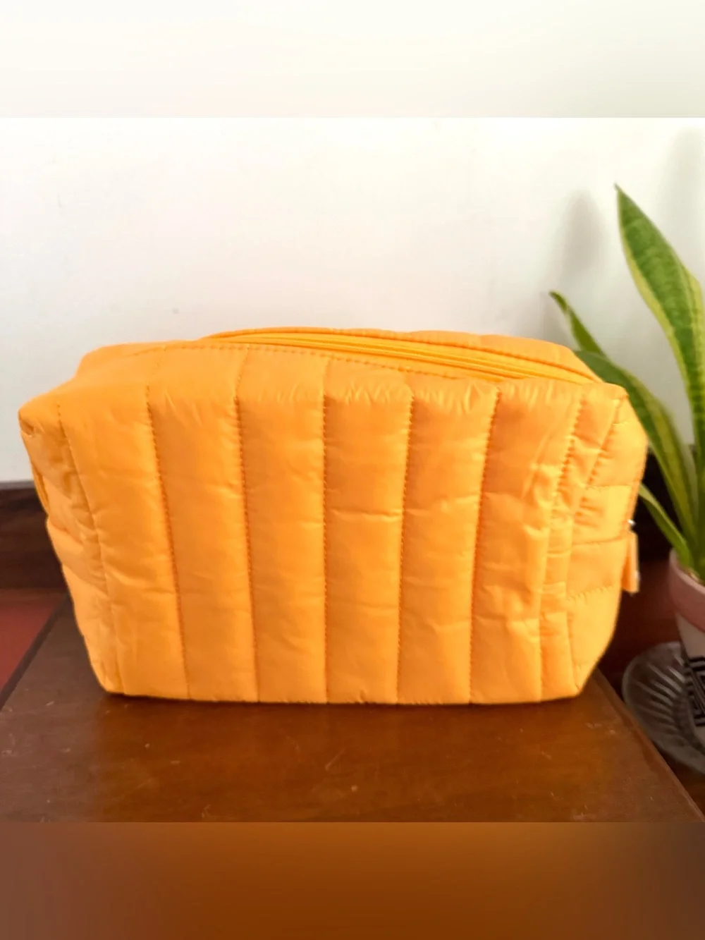 Sol de Janeiro Yellow Quilted Makeup Bag Cosmetic Travel Pouch Zip Case Large 62